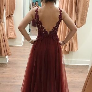 Maroon prom dress
